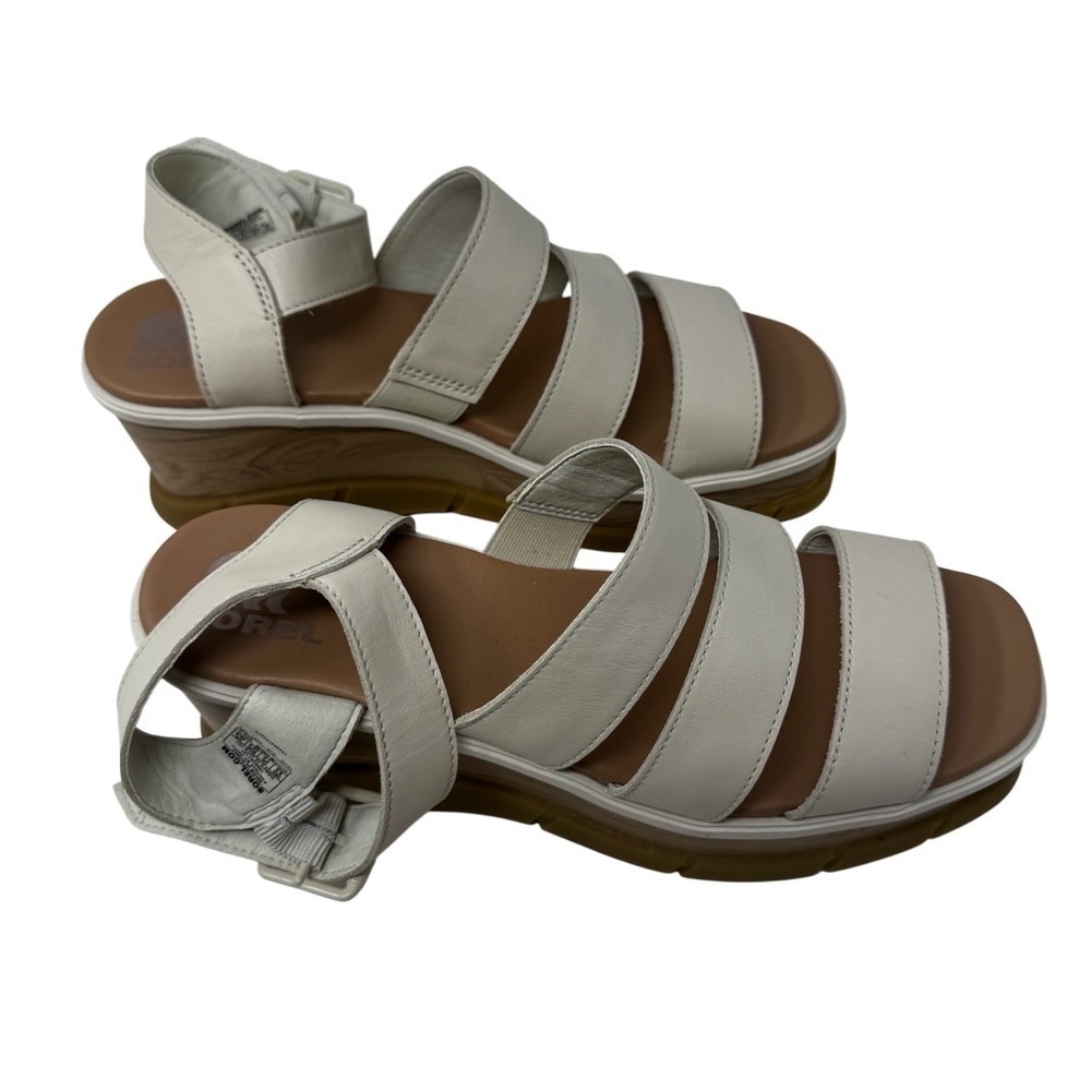 Sorel Ankle Strap Platform Wedge Sandal Cream Joanie III. Size 9 1/2 - Picture 2 of 8